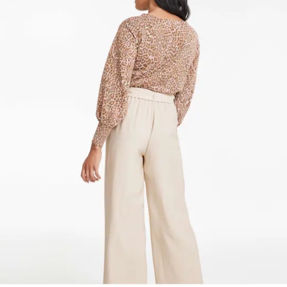 🧡 Cream belted wide leg pant - Picture 3 of 6